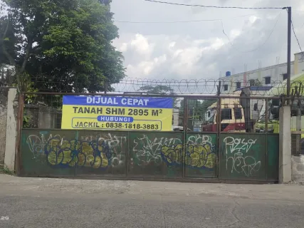 Dijual Cepat Tanah 2895 Mtr di pinggir jalan Raya Puspitek